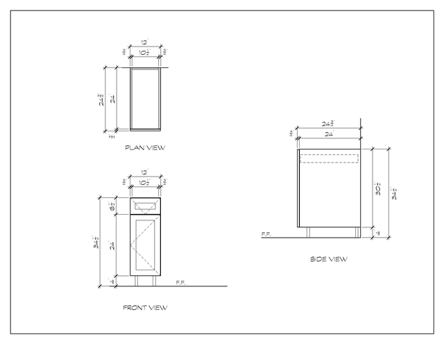 Drawer-over-Door Base Cabinet