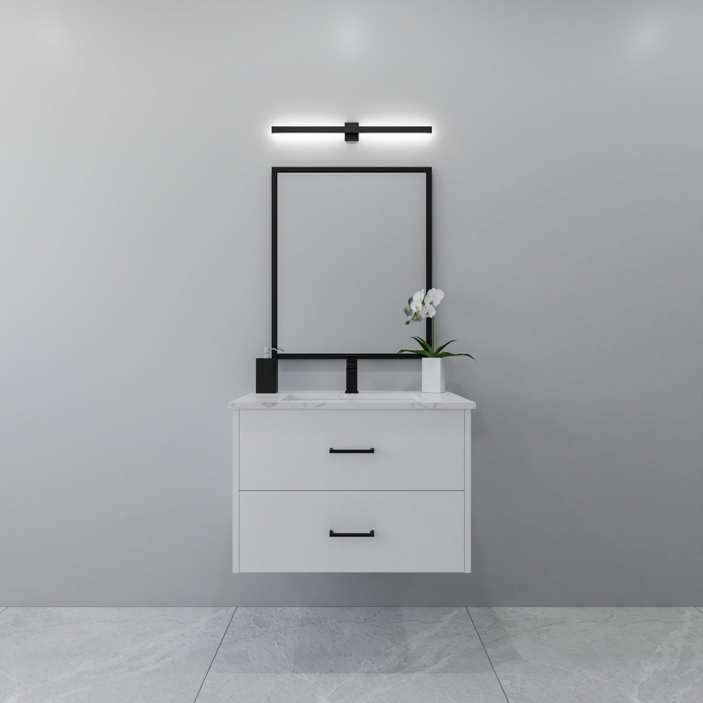 30" painted floating bathroom vanity