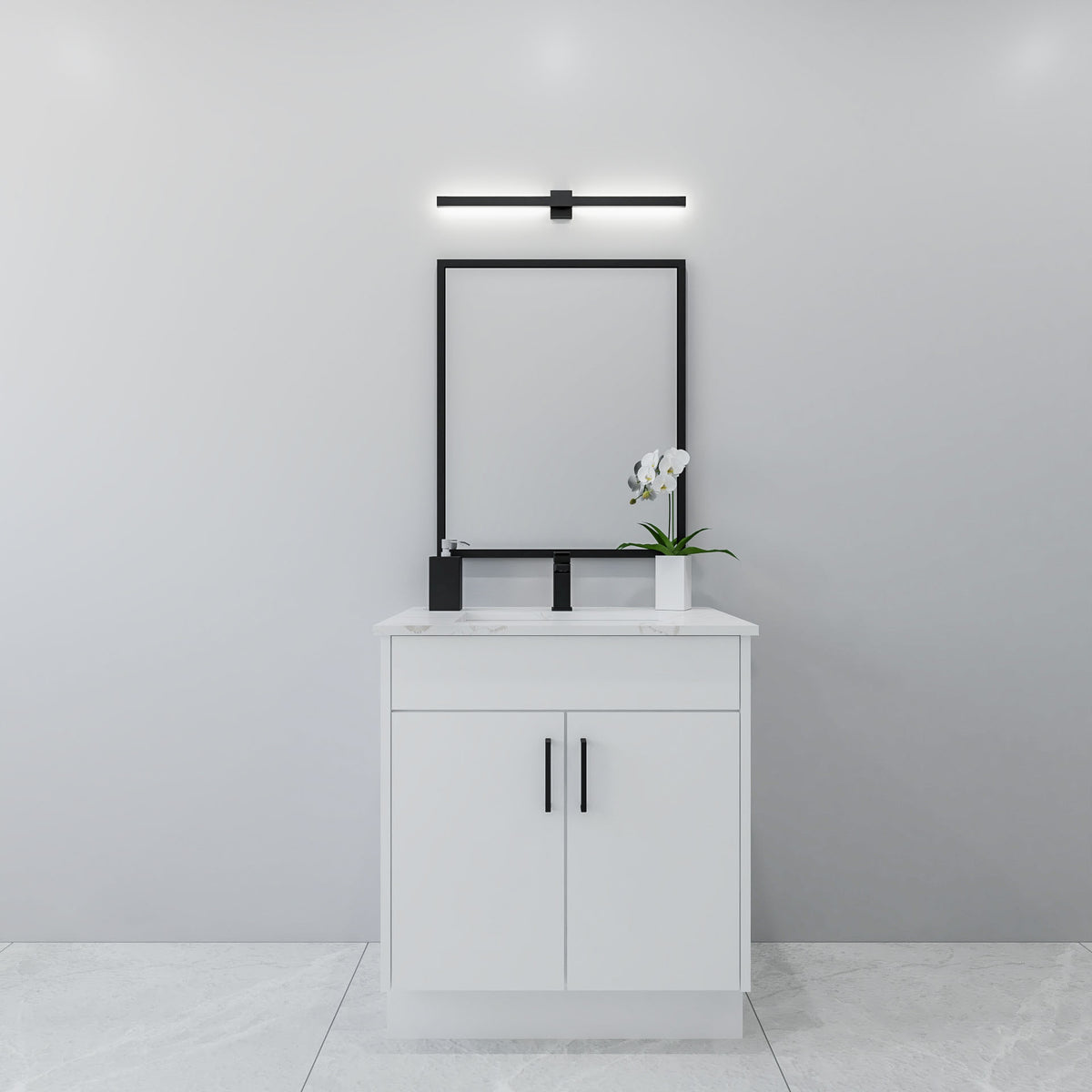 30" painted standing bathroom vanity