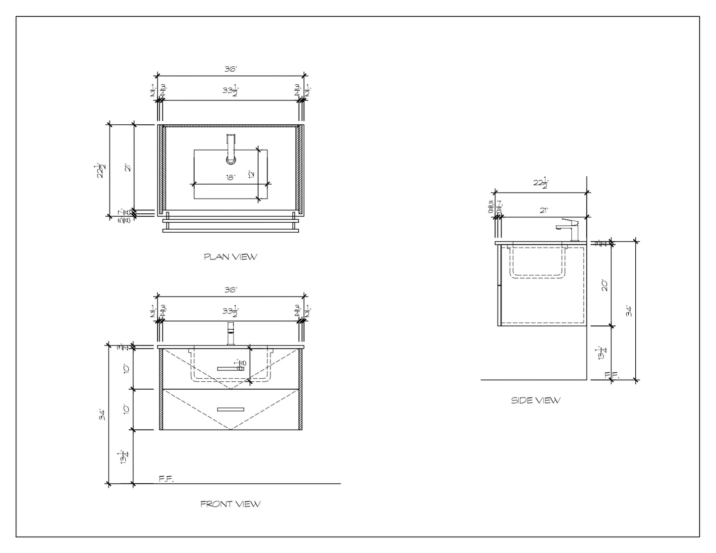 36" Oak Vanity