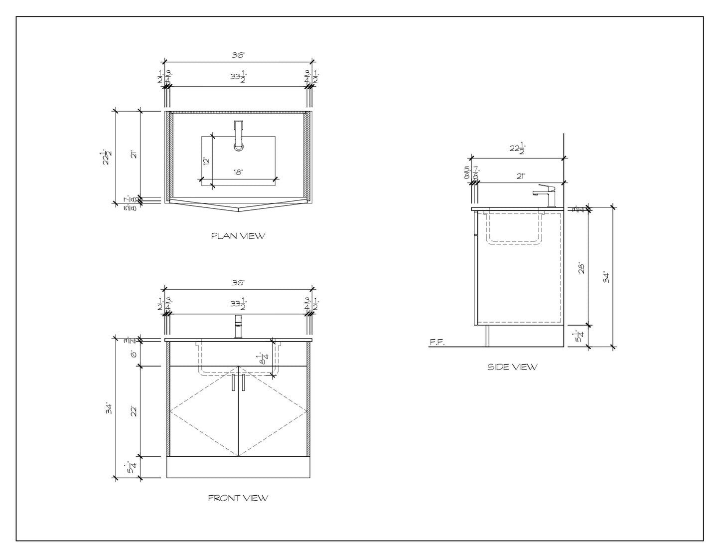 36" Painted Vanity