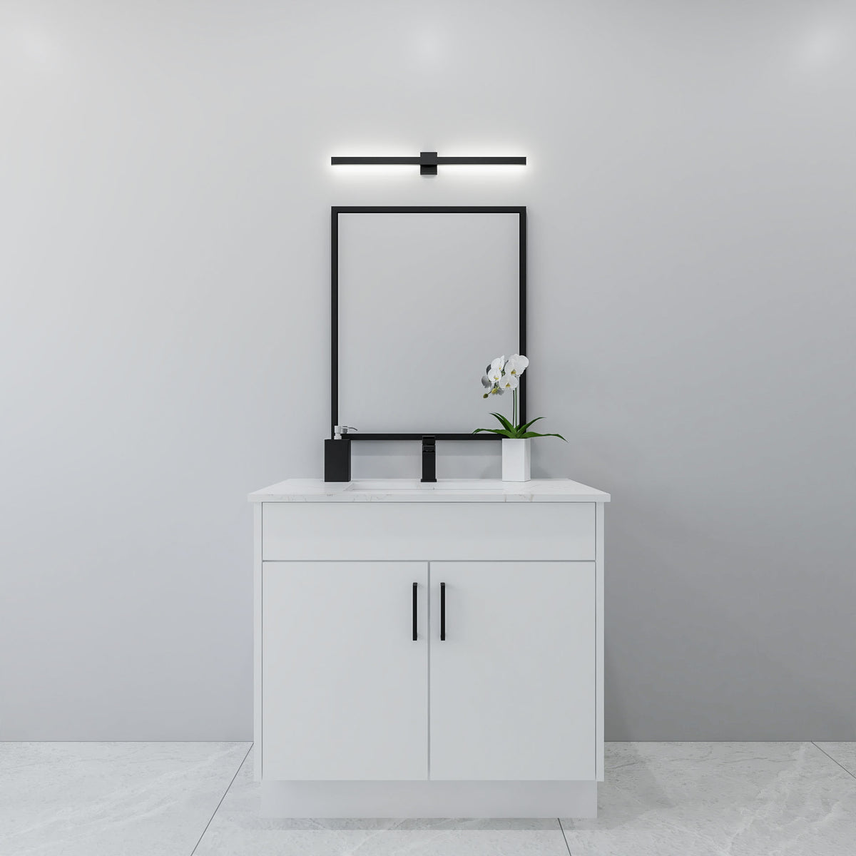 36" painted standing bathroom vanity