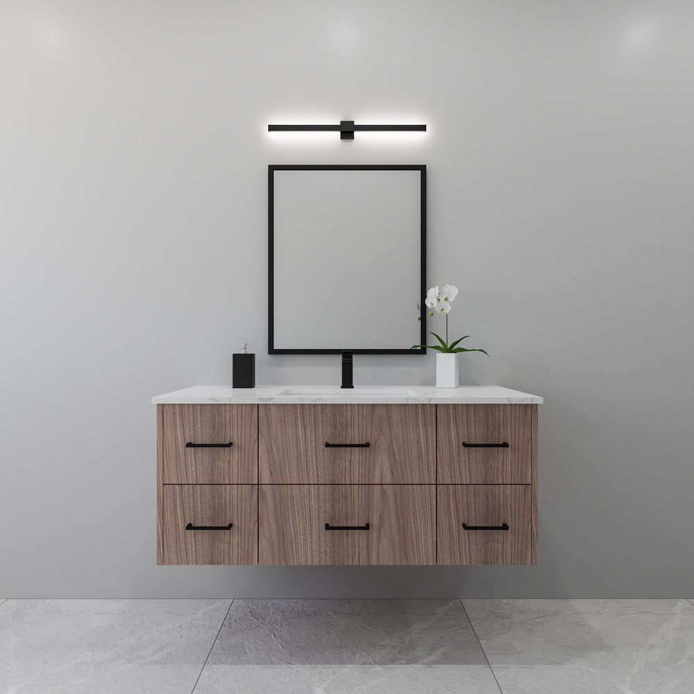 48" walnut floating bathroom vanity