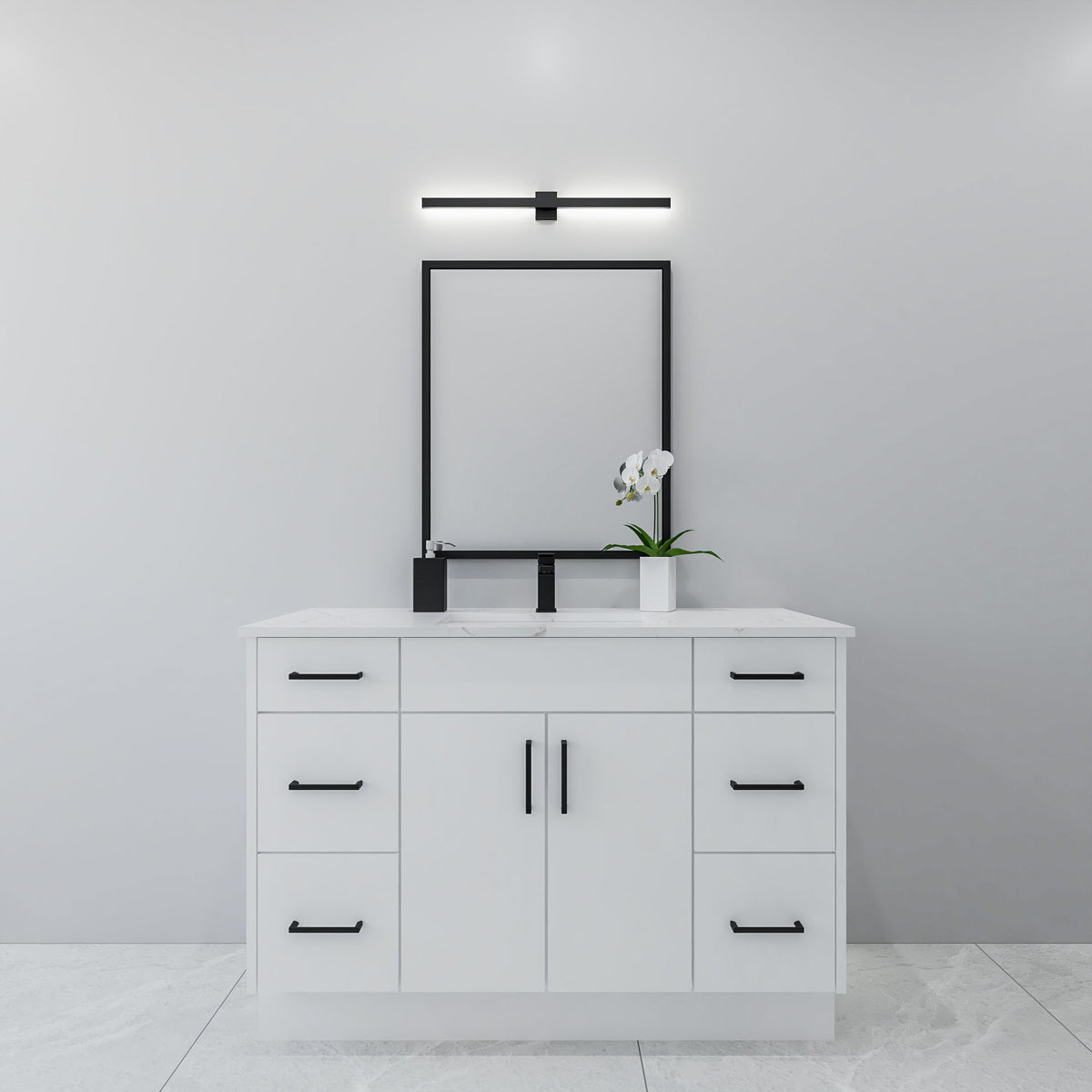 48" painted standing bathroom vanity