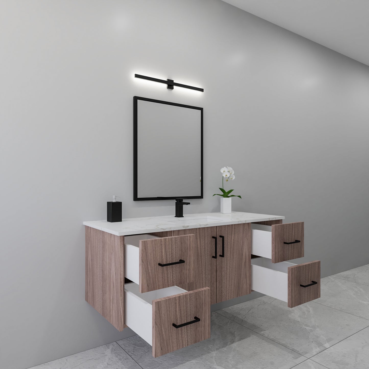 54" Walnut Vanity