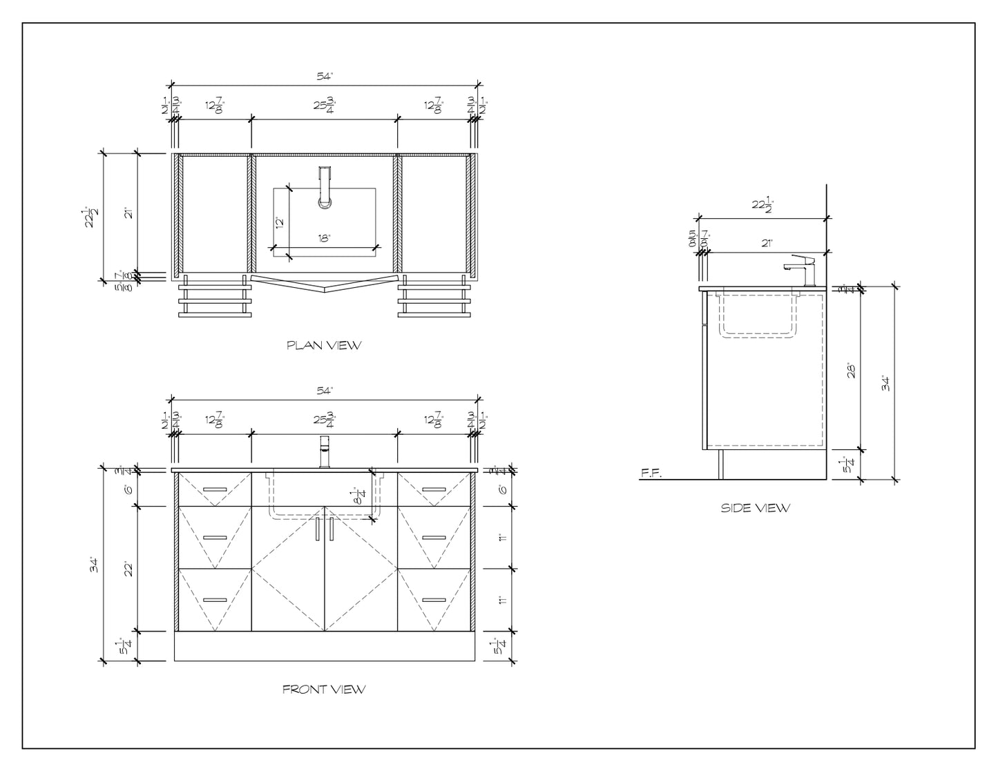 54" Oak Vanity
