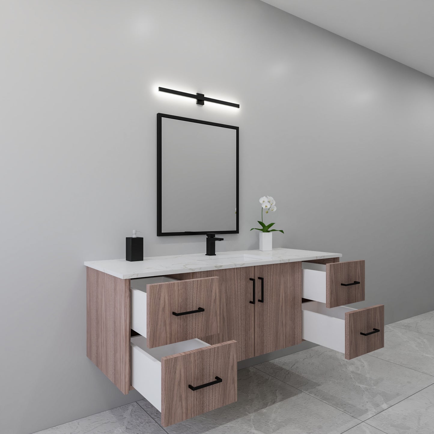 60" Walnut Vanity