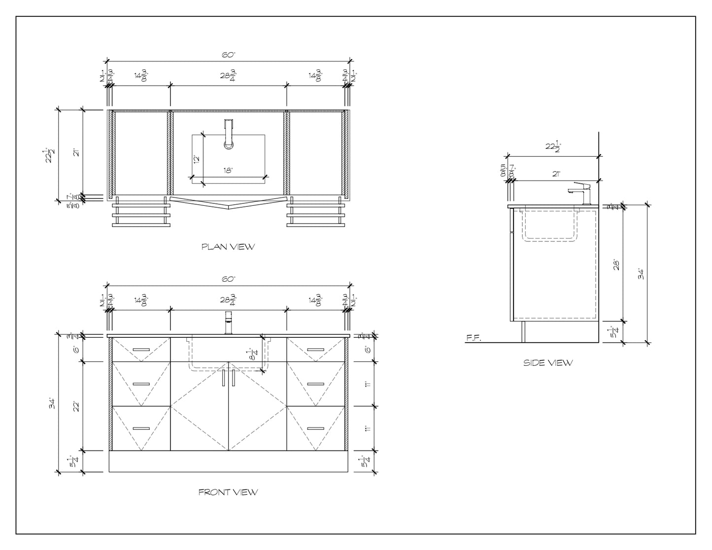 60" Walnut Vanity