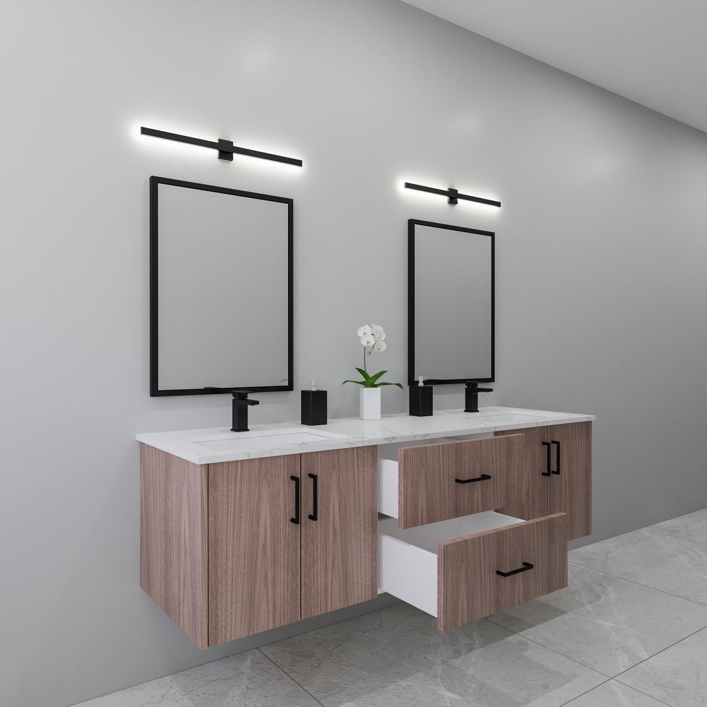 72" Walnut Vanity