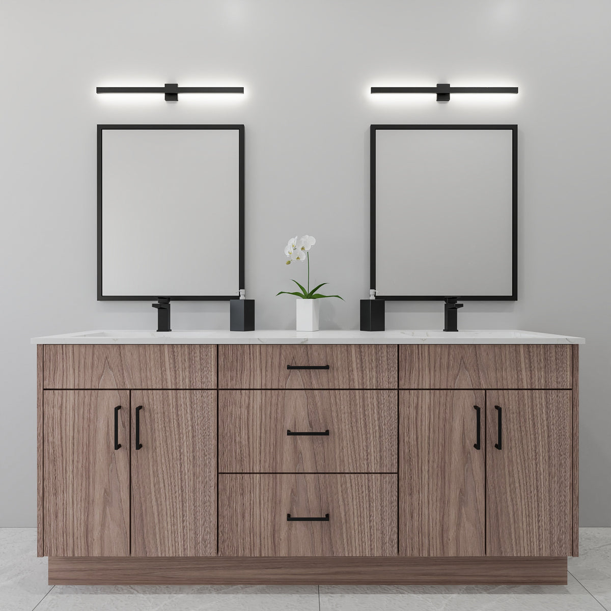 72" walnut standing bathroom vanity
