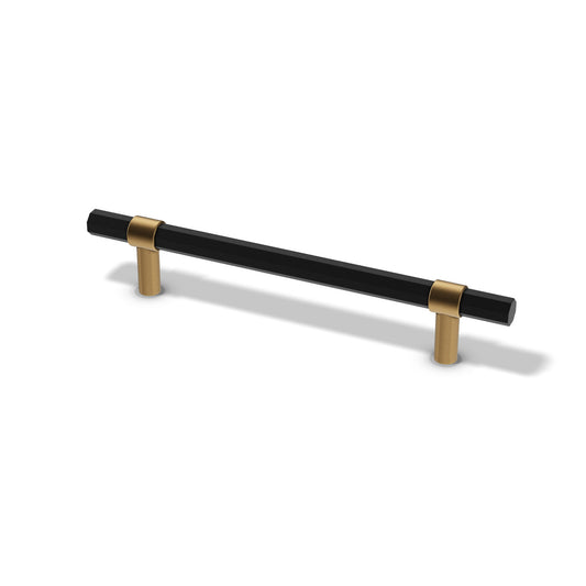 Hollis Bar Handle, 178mm, black and brass