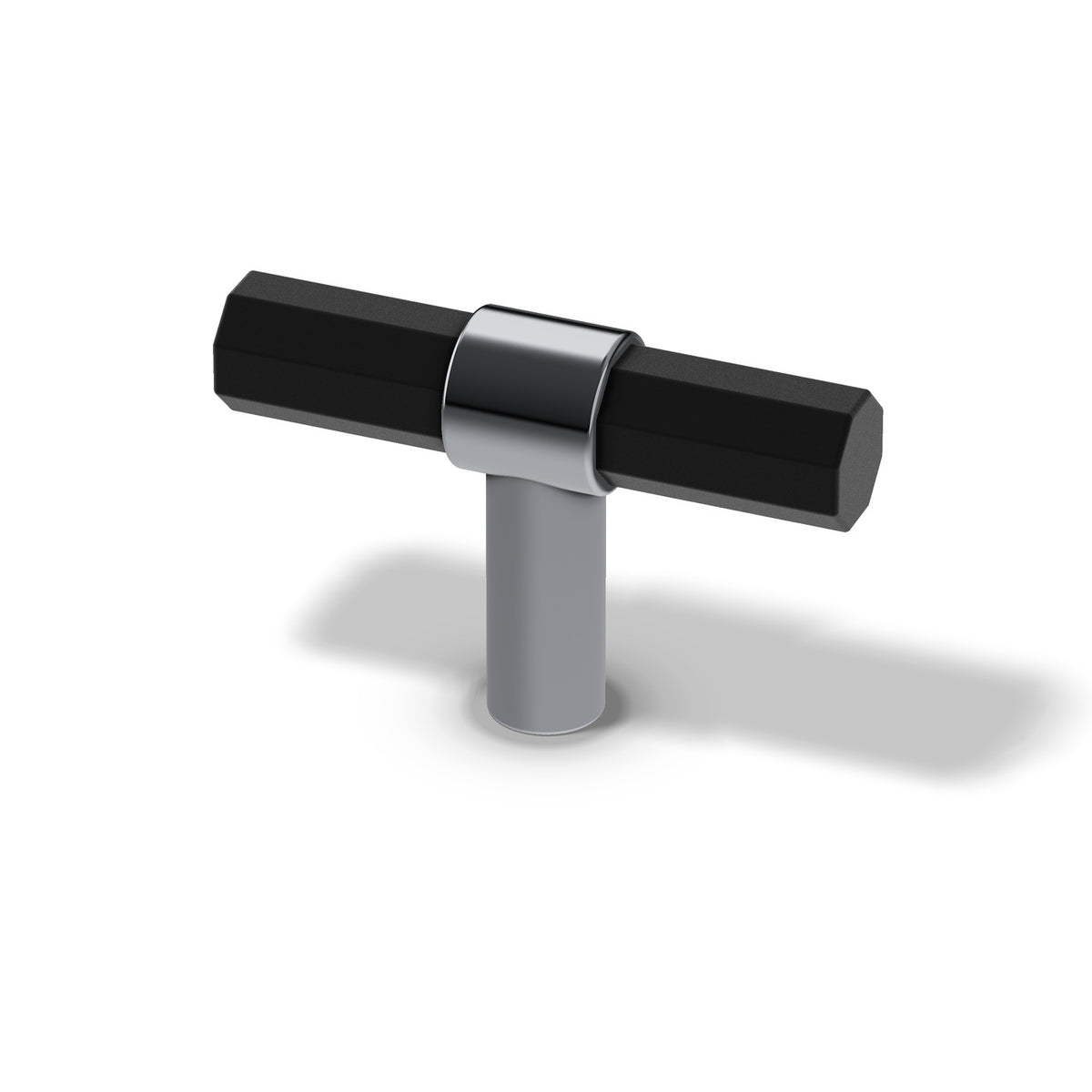 Hollis Knob, black and chrome